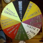 Spinner wheel used for the improv show for Jane Austen skits