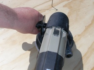 Sanding the wheel, top back and edges.