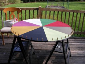 Putting in the dowels